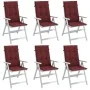 Cojines para silla respaldo alto 6 uds tela rojo tinto melange de vidaXL, Cojines para sillas y sofás - Ref: Foro24-4002441, ...