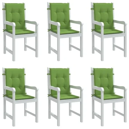 Cojines silla respaldo bajo 6 ud tela verde melange 100x50x4 cm de vidaXL, Cojines para sillas y sofás - Ref: Foro24-4002462,...