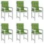 Cojines silla respaldo bajo 6 ud tela verde melange 100x50x4 cm de vidaXL, Cojines para sillas y sofás - Ref: Foro24-4002462,...