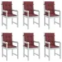 Cojines para silla respaldo bajo 6 ud tela rojo tinto melange de vidaXL, Cojines para sillas y sofás - Ref: Foro24-4002474, P...