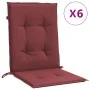 Cojines para silla respaldo bajo 6 ud tela rojo tinto melange de vidaXL, Cojines para sillas y sofás - Ref: Foro24-4002474, P...