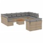 Set sofás de jardín con cojines 13 pzas ratán sintético beige en Conjuntos de jardín | Comprar online en Foru.es