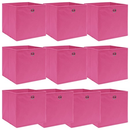 Cajas de almacenaje 10 uds tela rosa 32x32x32 cm de vidaXL, Cestas para almacenaje - Ref: Foro24-288347, Precio: 51,61 €, Des...