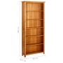 vidaX Estantería de 6 niveles de madera maciza de roble 80x22,5x180 cm en Librerías y estanterías | Comprar online en Foru.es