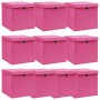 Cajas de almacenaje con tapas 10 uds tela rosa 32x32x32 cm de vidaXL, Cestas para almacenaje - Ref: Foro24-288348, Precio: 66...