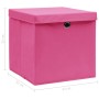 Cajas de almacenaje con tapas 10 uds tela rosa 32x32x32 cm de vidaXL, Cestas para almacenaje - Ref: Foro24-288348, Precio: 66...