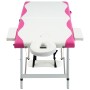 Camilla de masaje plegable 2 zonas aluminio blanco y rosa de vidaXL, Mesas de masaje - Ref: Foro24-110234, Precio: 169,21 €, ...
