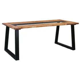 Solid acacia wood and glass dining table 180x90x75cm by vidaXL, Kitchen and dining tables - Ref: Foro24-288067, Price: 324,09...