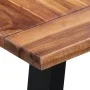 Mesa de comedor de madera maciza de acacia y vidrio 180x90x75cm de vidaXL, Mesas de cocina y de comedor - Ref: Foro24-288067,...