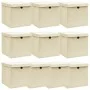 Cajas de almacenaje con tapas 10 uds tela crema 32x32x32 cm de vidaXL, Cestas para almacenaje - Ref: Foro24-288360, Precio: 5...