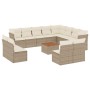 Set sofás de jardín con cojines 13 pzas ratán sintético beige en Conjuntos de jardín | Comprar online en Foru.es