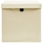 Cajas de almacenaje con tapas 10 uds tela crema 32x32x32 cm de vidaXL, Cestas para almacenaje - Ref: Foro24-288360, Precio: 5...