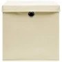 Cajas de almacenaje con tapas 10 uds tela crema 32x32x32 cm de vidaXL, Cestas para almacenaje - Ref: Foro24-288360, Precio: 5...