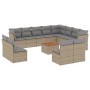 Set sofás de jardín con cojines 13 pzas ratán sintético beige en Conjuntos de jardín | Comprar online en Foru.es