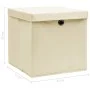Cajas de almacenaje con tapas 10 uds tela crema 32x32x32 cm de vidaXL, Cestas para almacenaje - Ref: Foro24-288360, Precio: 5...