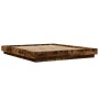 Estructura cama con luces LED madera roble ahumado 150x200 cm de vidaXL, Camas y somieres - Ref: Foro24-3281095, Precio: 192,...