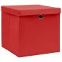 Cajas de almacenaje con tapas 4 uds tela rojo 32x32x32 cm de vidaXL, Cestas para almacenaje - Ref: Foro24-288362, Precio: 33,...