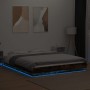 Estructura cama con luces LED madera roble ahumado 150x200 cm de vidaXL, Camas y somieres - Ref: Foro24-3281095, Precio: 192,...
