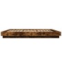 Estructura cama con luces LED madera roble ahumado 150x200 cm de vidaXL, Camas y somieres - Ref: Foro24-3281095, Precio: 192,...