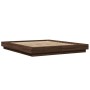 Estructura cama con luces LED madera marrón roble 150x200 cm de vidaXL, Camas y somieres - Ref: Foro24-3281097, Precio: 189,4...