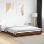 Estructura cama con luces LED madera marrón roble 150x200 cm de vidaXL, Camas y somieres - Ref: Foro24-3281097, Precio: 189,4...