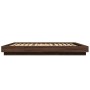 Estructura cama con luces LED madera marrón roble 150x200 cm de vidaXL, Camas y somieres - Ref: Foro24-3281097, Precio: 189,4...