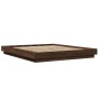 Estructura cama con luces LED madera marrón roble 150x200 cm de vidaXL, Camas y somieres - Ref: Foro24-3281097, Precio: 189,4...
