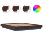 Estructura cama con luces LED madera marrón roble 150x200 cm de vidaXL, Camas y somieres - Ref: Foro24-3281097, Precio: 189,4...