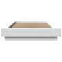 Estructura de cama con LED madera ingeniería blanco 90x200 cm de vidaXL, Camas y somieres - Ref: Foro24-3281119, Precio: 161,...