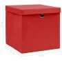 Cajas de almacenaje con tapas 4 uds tela rojo 32x32x32 cm de vidaXL, Cestas para almacenaje - Ref: Foro24-288362, Precio: 33,...