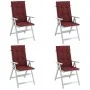 Cojines para silla respaldo alto 4 uds tela rojo tinto melange de vidaXL, Cojines para sillas y sofás - Ref: Foro24-4002440, ...