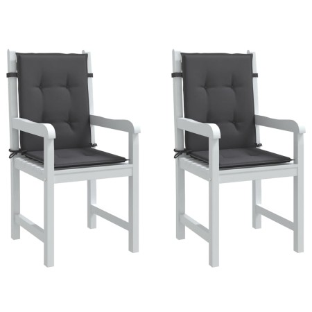Cojines silla respaldo bajo 2 ud tela gris antracita melange de vidaXL, Cojines para sillas y sofás - Ref: Foro24-4002442, Pr...