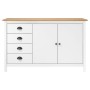 Mesita de noche Hill madera maciza de pino blanco 130x40x80 cm de vidaXL, Aparadores - Ref: Foro24-288934, Precio: 204,14 €, ...