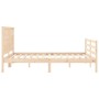 Estructura de cama de matrimonio con cabecero madera maciza de vidaXL, Camas y somieres - Ref: Foro24-3194316, Precio: 154,00...