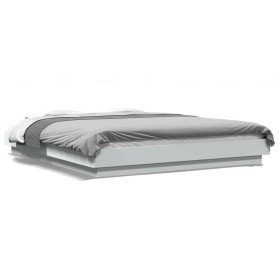 Estructura de cama con LED madera ingeniería blanco 160x200 cm de vidaXL, Camas y somieres - Ref: Foro24-3281084, Precio: 193...