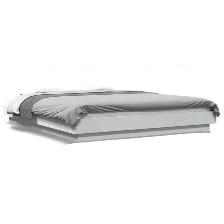 Estructura de cama con LED madera ingeniería blanco 160x200 cm de vidaXL, Camas y somieres - Ref: Foro24-3281084, Precio: 193...