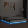 Estructura de cama con LED madera ingeniería blanco 160x200 cm de vidaXL, Camas y somieres - Ref: Foro24-3281084, Precio: 193...