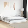 Estructura de cama con LED madera ingeniería blanco 160x200 cm de vidaXL, Camas y somieres - Ref: Foro24-3281084, Precio: 193...