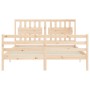 Estructura de cama de matrimonio con cabecero madera maciza de vidaXL, Camas y somieres - Ref: Foro24-3194316, Precio: 154,00...
