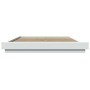 Estructura de cama con LED madera ingeniería blanco 160x200 cm de vidaXL, Camas y somieres - Ref: Foro24-3281084, Precio: 193...