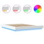 Estructura de cama con LED madera ingeniería blanco 160x200 cm de vidaXL, Camas y somieres - Ref: Foro24-3281084, Precio: 193...