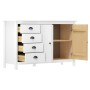 Mesita de noche Hill madera maciza de pino blanco 130x40x80 cm de vidaXL, Aparadores - Ref: Foro24-288932, Precio: 170,21 €, ...