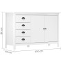 Mesita de noche Hill madera maciza de pino blanco 130x40x80 cm de vidaXL, Aparadores - Ref: Foro24-288932, Precio: 170,21 €, ...
