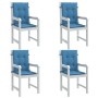 Cojines silla respaldo bajo 4 ud tela azul melange 100x50x4 cm de vidaXL, Cojines para sillas y sofás - Ref: Foro24-4002458, ...