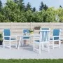 Cojines silla respaldo bajo 4 ud tela azul melange 100x50x4 cm de vidaXL, Cojines para sillas y sofás - Ref: Foro24-4002458, ...