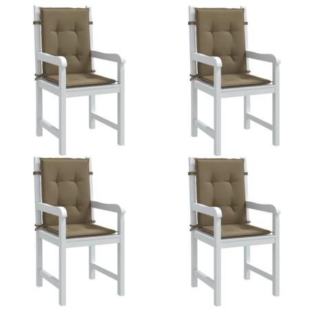 Cojines silla respaldo bajo 4 ud tela taupe melange 100x50x4 cm de vidaXL, Cojines para sillas y sofás - Ref: Foro24-4002470,...