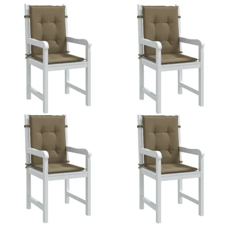 Cojines silla respaldo bajo 4 ud tela taupe melange 100x50x4 cm de vidaXL, Cojines para sillas y sofás - Ref: Foro24-4002470,...