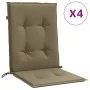Cojines silla respaldo bajo 4 ud tela taupe melange 100x50x4 cm de vidaXL, Cojines para sillas y sofás - Ref: Foro24-4002470,...