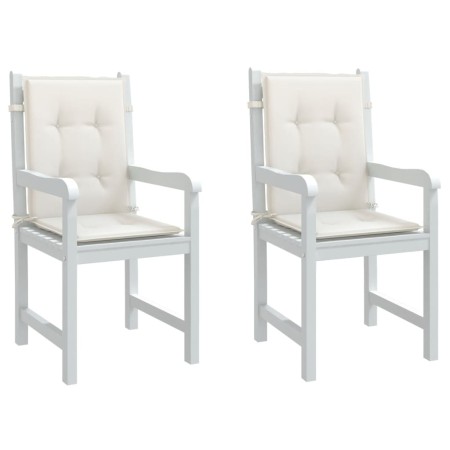 Cojines silla respaldo bajo 2 ud tela crema melange 100x50x4 cm de vidaXL, Cojines para sillas y sofás - Ref: Foro24-4002451,...