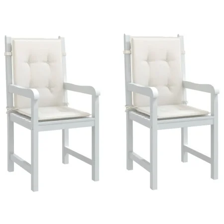 Cojines silla respaldo bajo 2 ud tela crema melange 100x50x4 cm de vidaXL, Cojines para sillas y sofás - Ref: Foro24-4002451,...